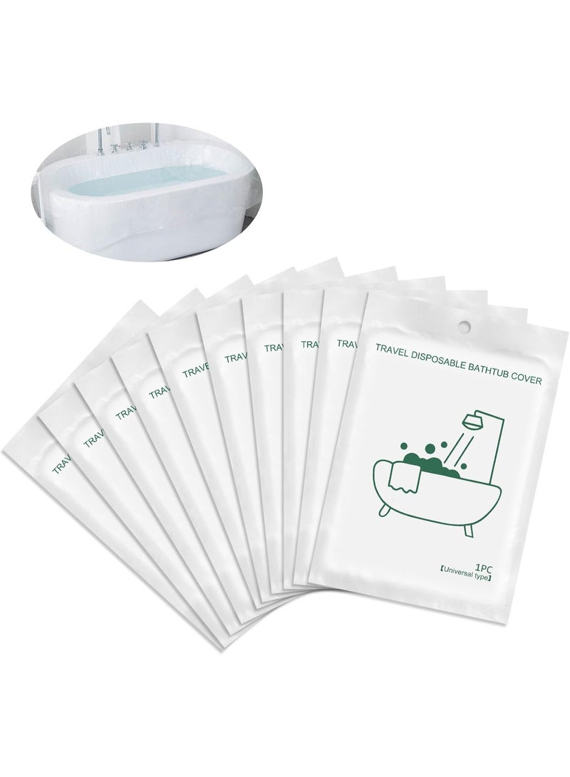 Bukela 10-Pack Quality Bathtub Cover Liner Disposable Travel Bathtub Plastic Bag Portable Leak-Proof, Large Thickened Bath Tubs Lining Film for Home Hotel Bathtubs (102 x47 Inch), Each Individually Packaged - Image 1